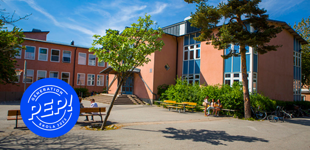Torsviks skola med generation pep stämpel.