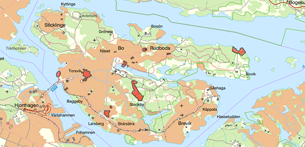 Karta över områden med pågående detaljplaner.