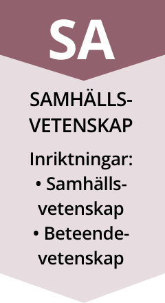 Samhällsvetenskap - inriktningar: samhällsvetenskap eller beteendevetenskap