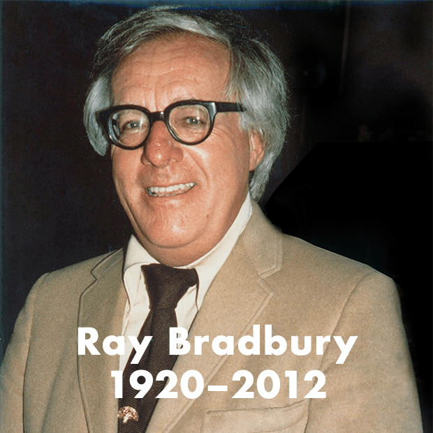 Foto på författaren Ray Bradbury, född 1920, död 2012.