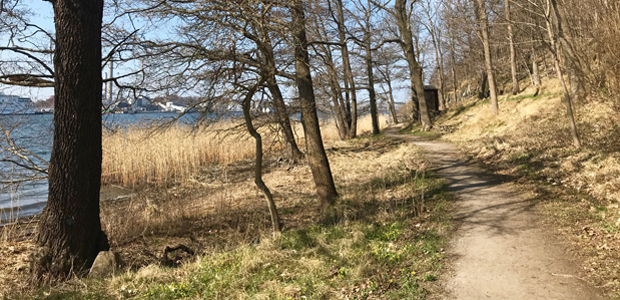Grusväg vid vattnet