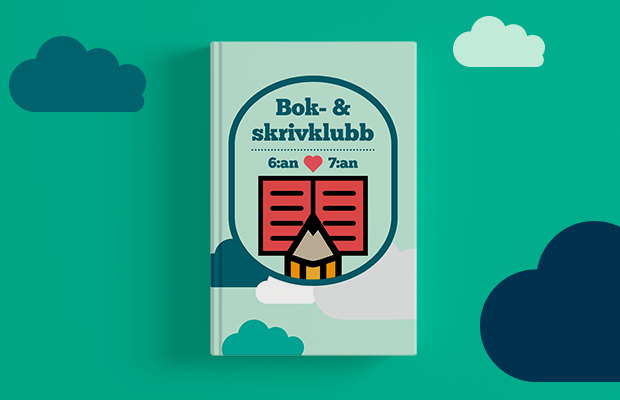 Bok med texten Bok- och skrivklubb 6:an 7:an