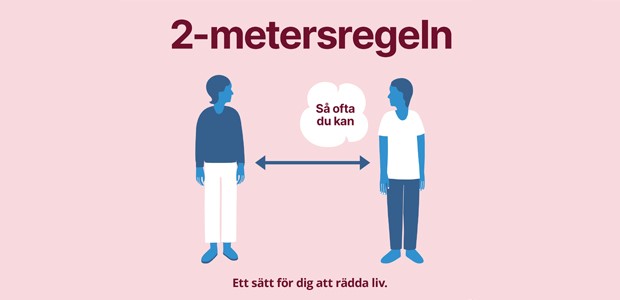 Två personer som håller 2 meters avstånd