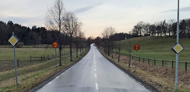 Väg som leder mot horisonten