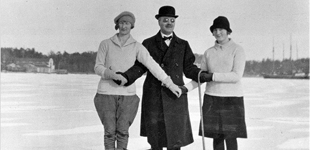 Gustaf Dalén åker skridskor på Värtan is