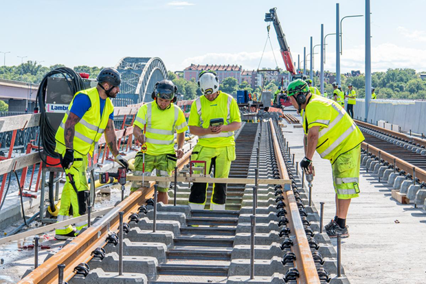 arbete på lilla lidingöbron