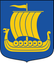Lidingö stads vapen från 1974. Detta är Lidingö stads registrerade vapen och är fortfarande stadens officiella symbol.