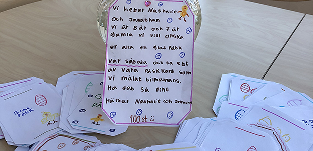 Påskhälsningar till boende på Siggebogården