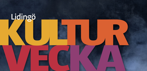Texten Lidingö Kulturvecka mot mörk bakgrund