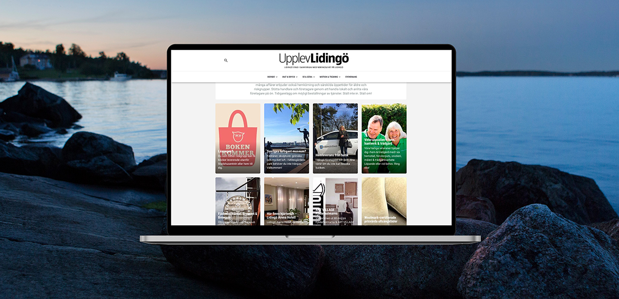 En laptop som visar portalen upplevlidingo.com