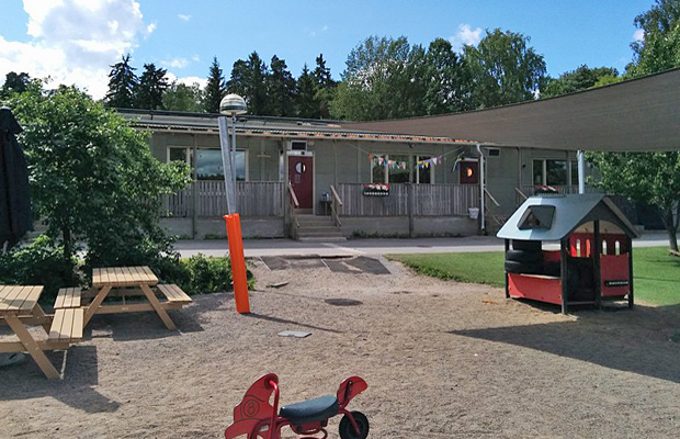 Islinge förskola idag. Permanent byggnad planeras.