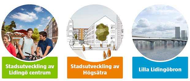 Tre bilder på våra största stadsutvecklingsprojekt