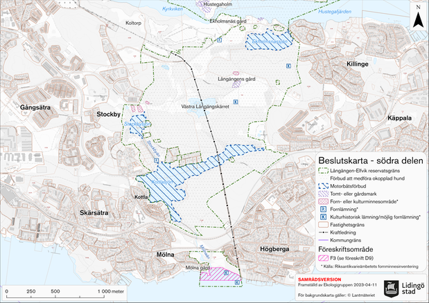 Kartbild över nuvarande gräns för naturreservat och föreslagen utökning